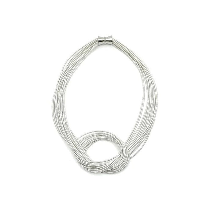 Mizuhiki-inspired Silver Knot Necklace jewelry