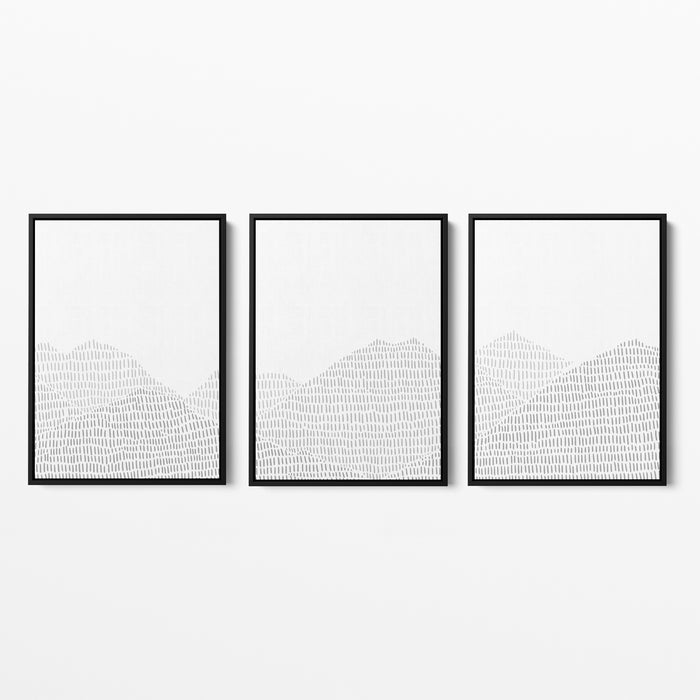 Modern Gray Mountain Landscape Illustration - Set of 3 - Jetty Home