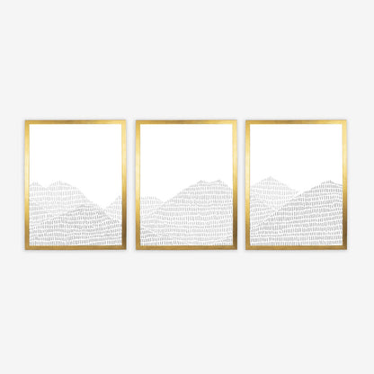 Modern Gray Mountain Landscape Illustration - Set of 3 - Jetty Home