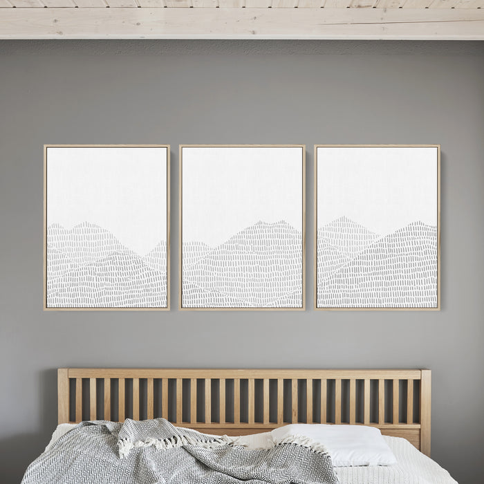 Modern Gray Mountain Landscape Illustration - Set of 3 - Jetty Home