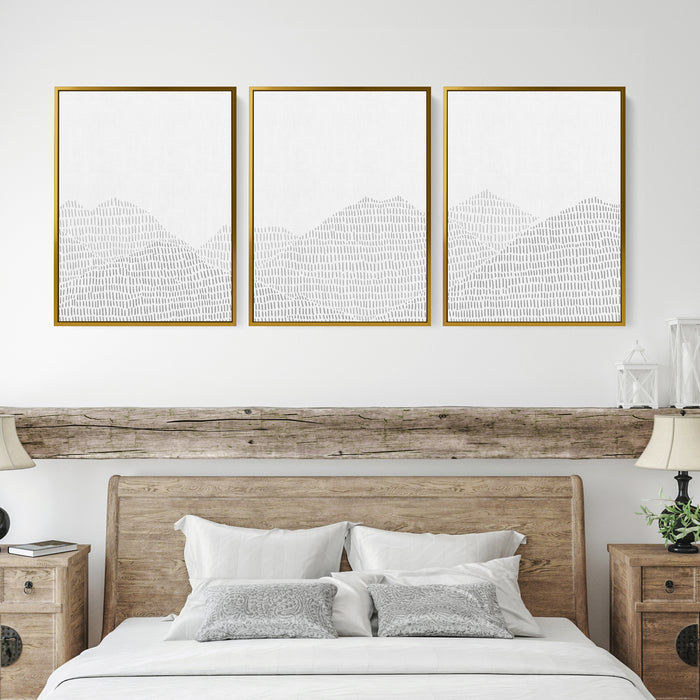 Modern Gray Mountain Landscape Illustration - Set of 3 - Jetty Home