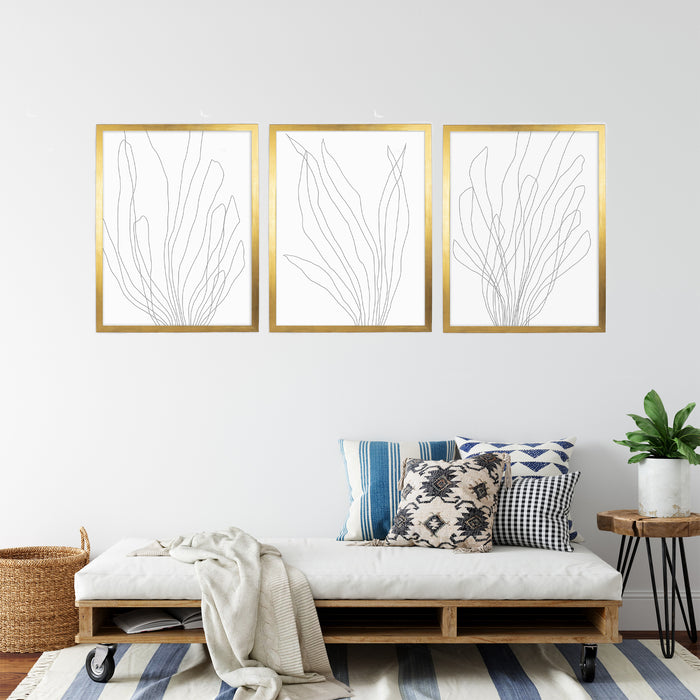 Modern Minimalist Seaweed Illustration - Set of 3 - Jetty Home