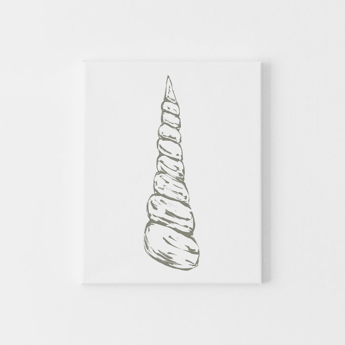 "Modern Seashell 1" Minimalist Shell Illustration - Art Print or Canvas - Jetty Home