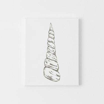 "Modern Seashell 1" Minimalist Shell Illustration - Art Print or Canvas - Jetty Home