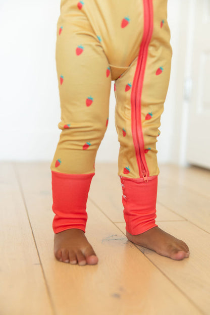 MUSTARD YELLOW STRAWBERRIES | NEW* SHORT SLEEVE ZIPPER ONE PIECE