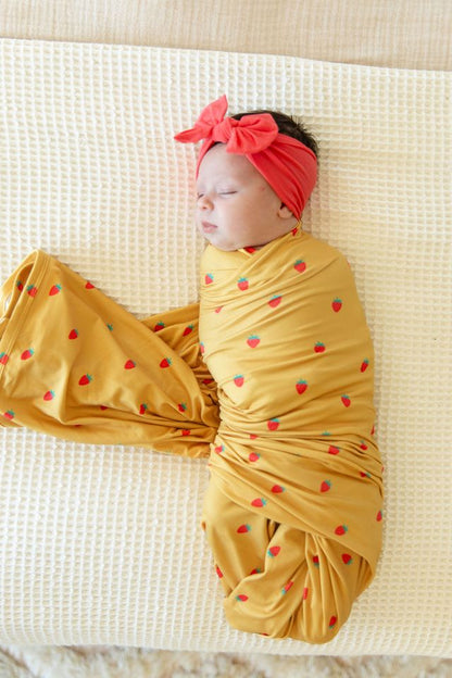MUSTARD YELLOW STRAWBERRIES | SWADDLE