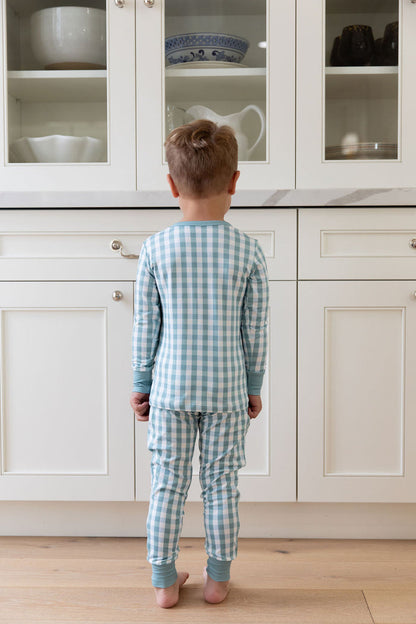 MUTED TEAL GINGHAM | LONG SLEEVE