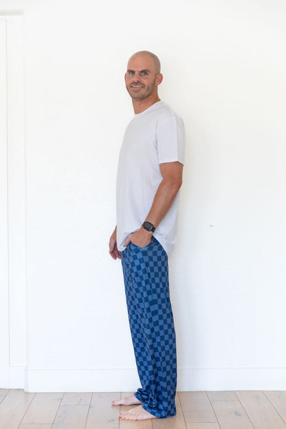 NAVY CHECKER | MEN'S PANTS