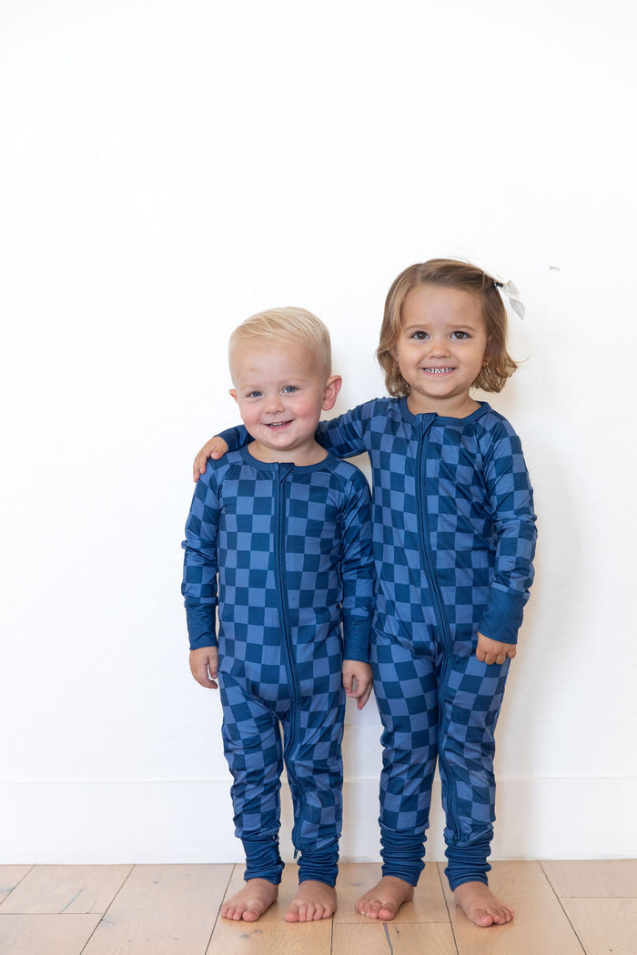 NAVY CHECKER | ZIPPER ONE PIECE