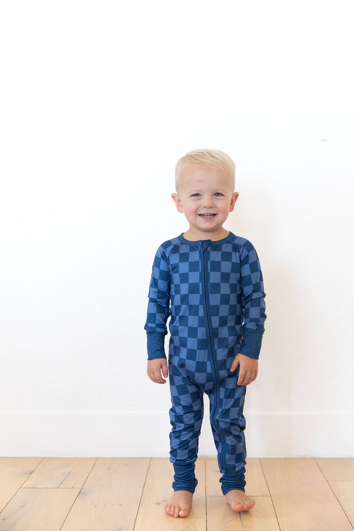 NAVY CHECKER | ZIPPER ONE PIECE