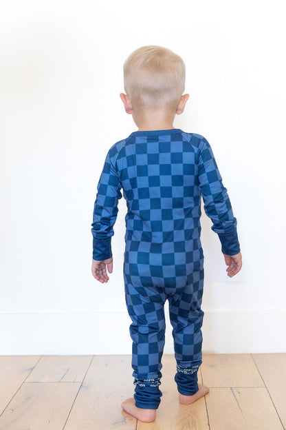 NAVY CHECKER | ZIPPER ONE PIECE
