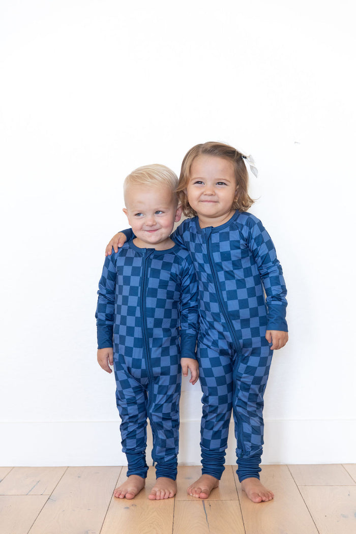 NAVY CHECKER | ZIPPER ONE PIECE
