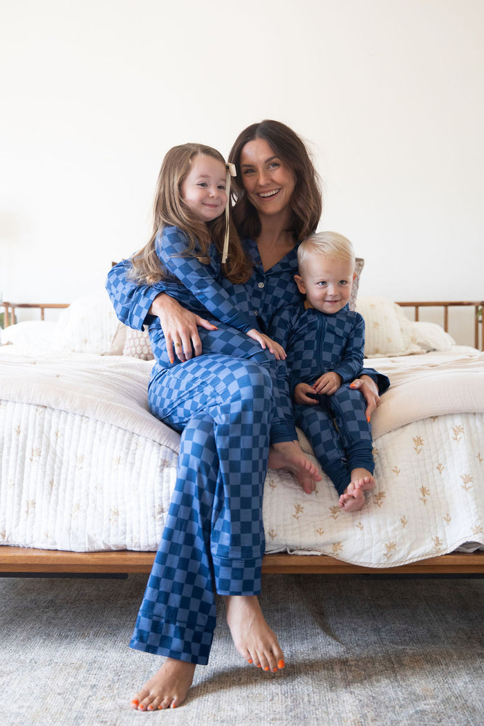 NAVY CHECKER | ZIPPER ONE PIECE
