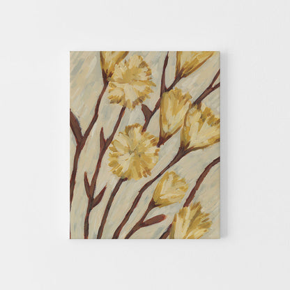 Neutral Yellow Poppy Autumn Flower Painting Modern Wall Art Print or Canvas - Jetty Home