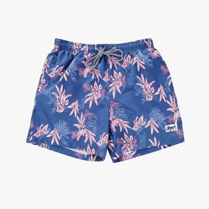 No Rules Mens Swim Shorts Navy Pink Floral | No Rules