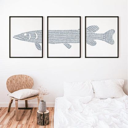 Northern Pike Lake Fish - Set of 3 - Jetty Home