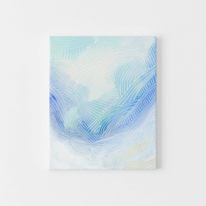 Ocean Watercolor Modern Painting Blue and Turquoise Wall Art Print or Canvas - Jetty Home