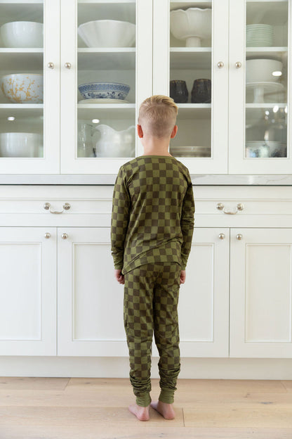 OLIVE CHECKER | LONG SLEEVE