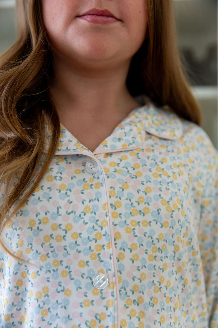 PASTEL FLORAL | GIRLS' BUTTON UP LONG SLEEVE SET
