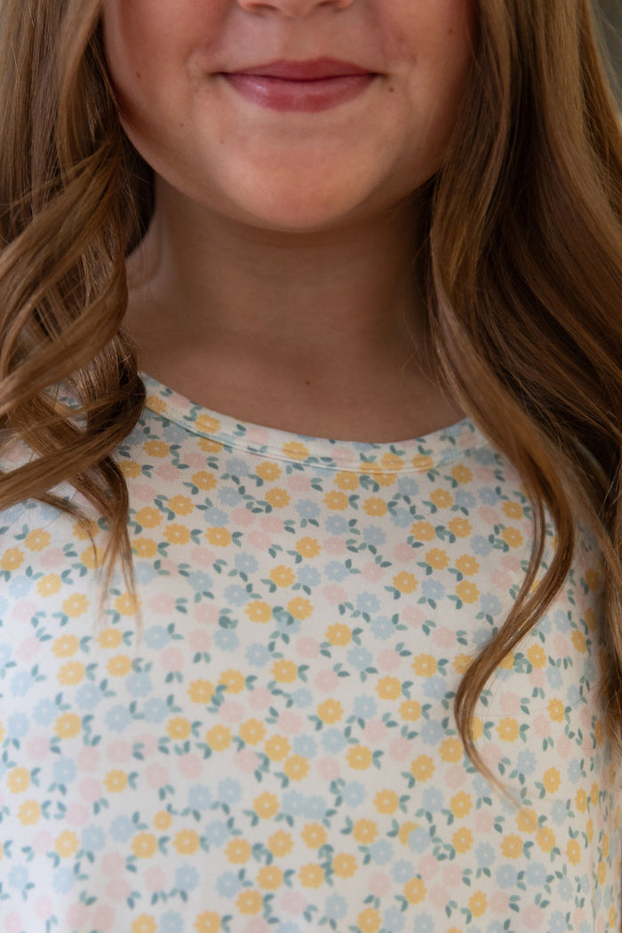 PASTEL FLORAL | RUFFLE SLEEVE DRESS