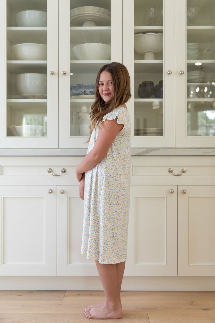 PASTEL FLORAL | RUFFLE SLEEVE DRESS