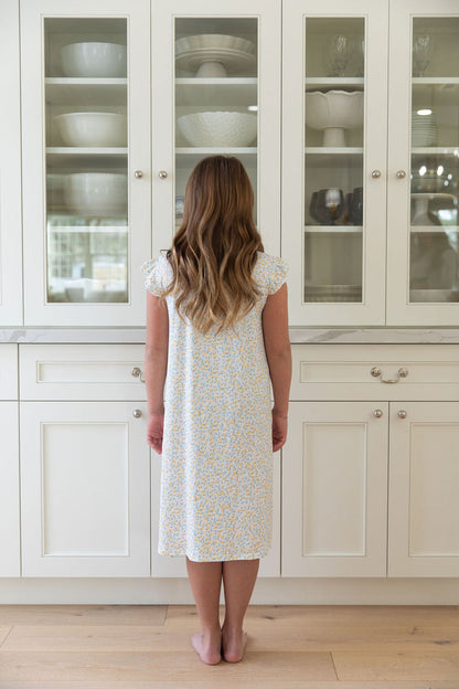 PASTEL FLORAL | RUFFLE SLEEVE DRESS