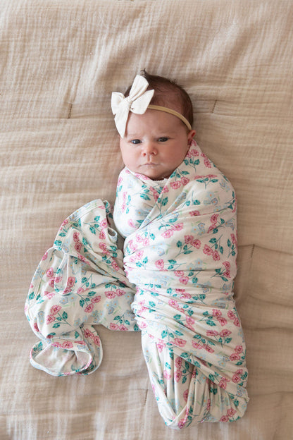 PINK + BLUE FLORAL | SWADDLE