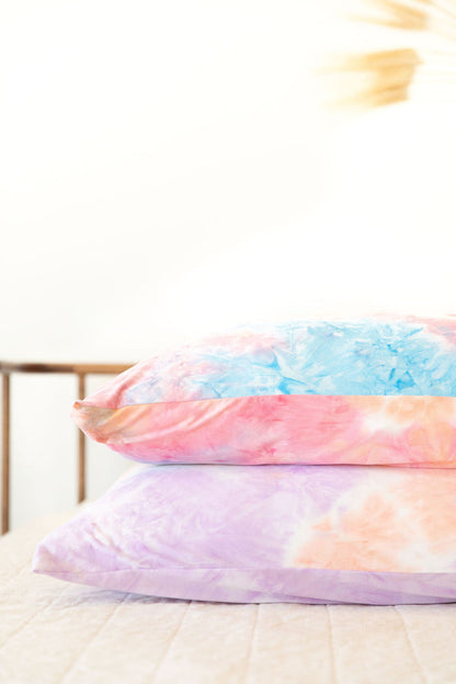 PINK + BLUE + PEACH TIE DYE | PILLOW CASE