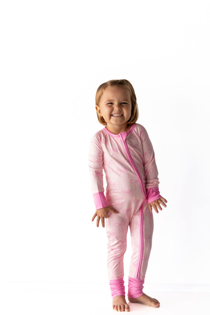 PINK BOWS | ZIPPER ONE PIECE