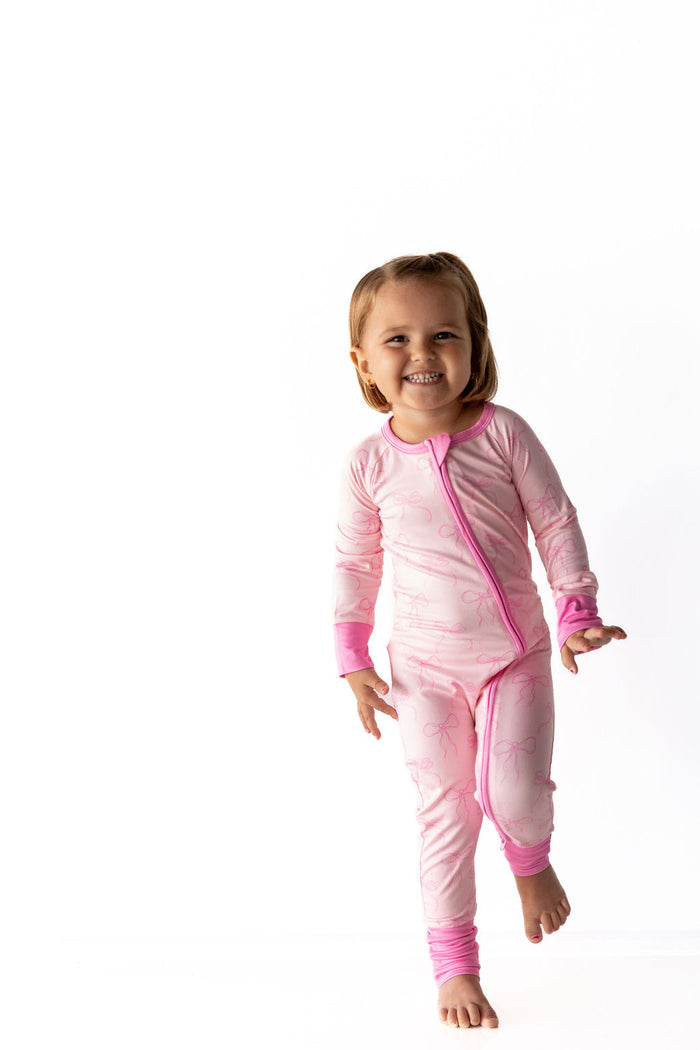 PINK BOWS | ZIPPER ONE PIECE