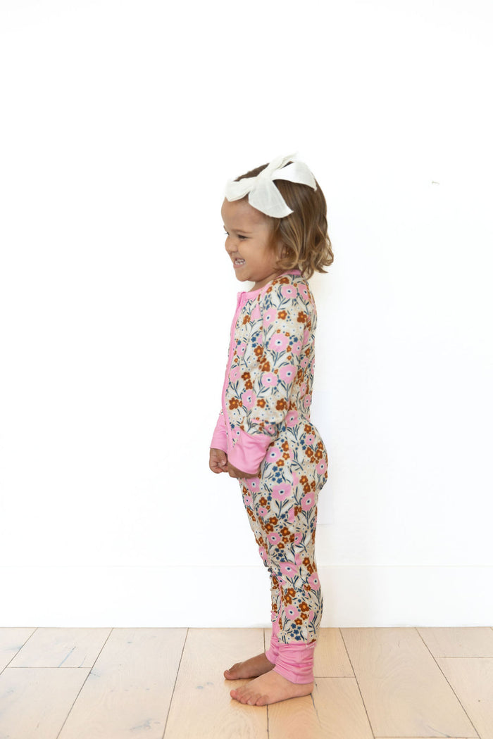PINK FALL FLORAL | ZIPPER ONE PIECE