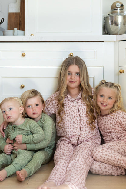 PINK MUSHROOMS | GIRLS' BUTTON UP LONG SLEEVE SET