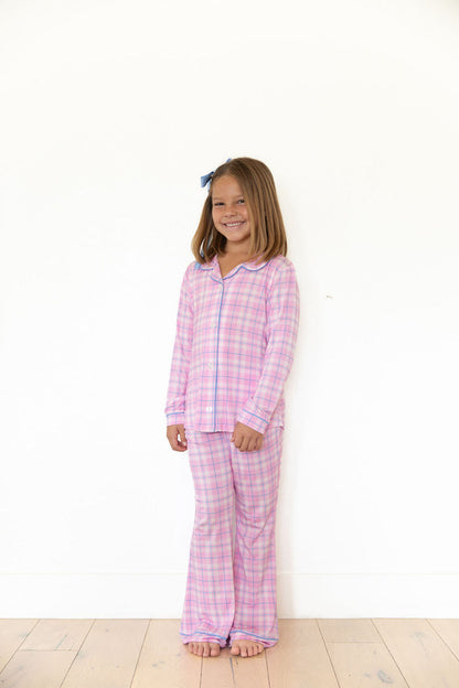 PINK PLAID | GIRLS' BUTTON UP LONG SLEEVE SET
