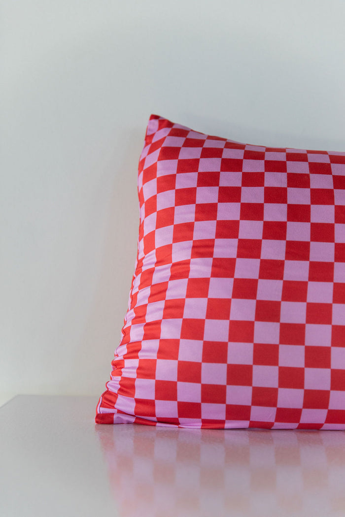 PINK + RED CHECKER | PILLOW CASE
