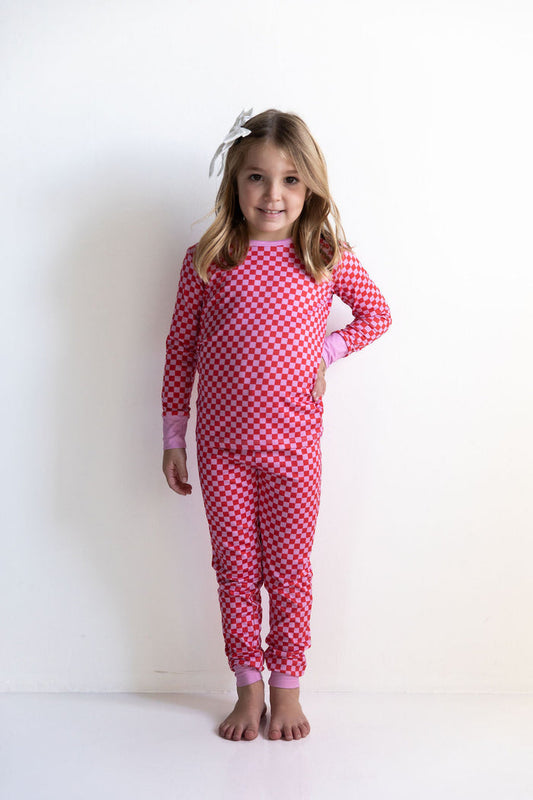 PINK + RED MINI CHECKER | LONG SLEEVE