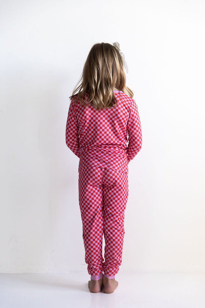 PINK + RED MINI CHECKER | LONG SLEEVE