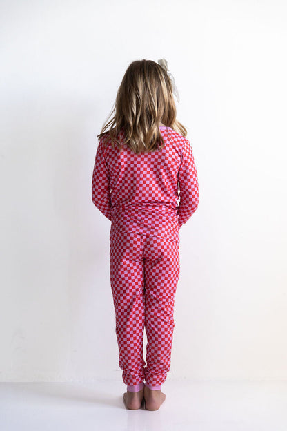 PINK + RED MINI CHECKER | LONG SLEEVE