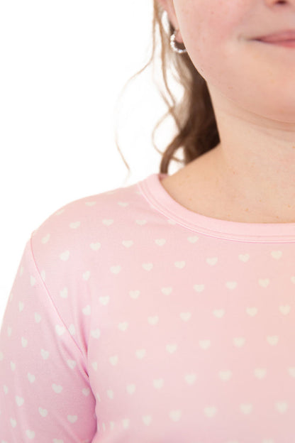 PINK + WHITE MINI HEARTS | LONG SLEEVE
