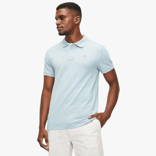Polo Mens Carter Pique Short Sleeve Golfer Light Blue | Polo