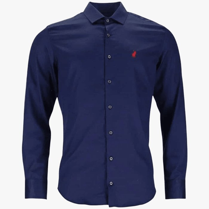 Polo Mens Custom Fit Greig Long Sleeve Shirt Navy | Polo
