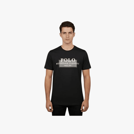 Polo Mens Printed Graphic Short Sleeve Tee Black | Polo