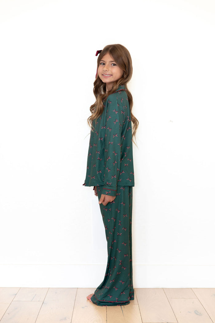 *PRE-ORDER* HOLIDAY BOWS | GIRLS' BUTTON UP LONG SLEEVE SET