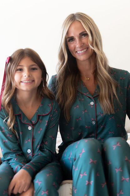 *PRE-ORDER* HOLIDAY BOWS | GIRLS' BUTTON UP LONG SLEEVE SET
