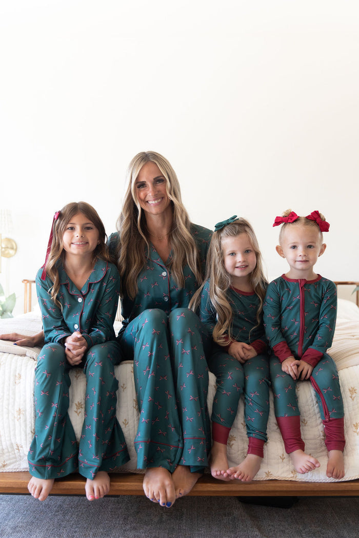 *PRE-ORDER* HOLIDAY BOWS | GIRLS' BUTTON UP LONG SLEEVE SET