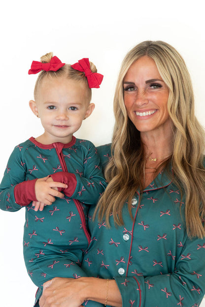*PRE-ORDER* HOLIDAY BOWS | WOMEN'S BUTTON UP LONG SLEEVE SET