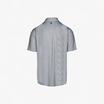 Pringle Mens George Printed Technical Short Sleeve Golfer White | Pringle
