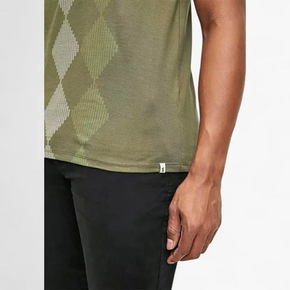 Pringle Mens Hugo All Over Argyle Short Sleeve Tee Fatigue | Pringle