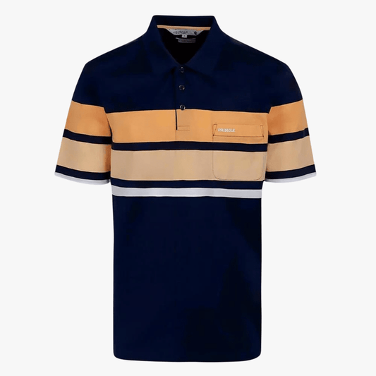Pringle Mens Roland Mercerised Short Sleeve Golfer Navy | Pringle