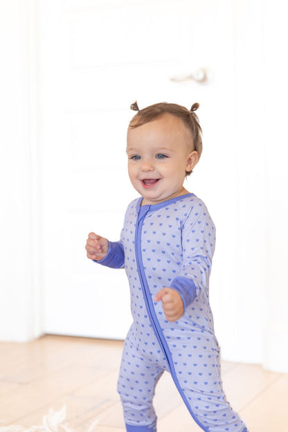 PURPLE MINI HEARTS | ZIPPER ONE PIECE
