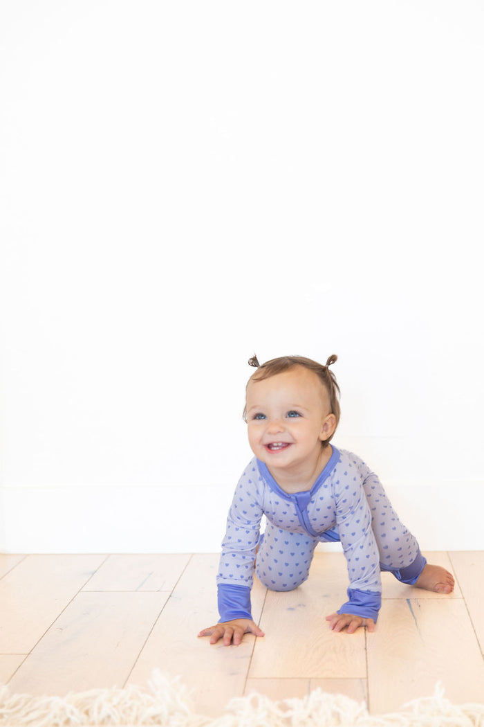 PURPLE MINI HEARTS | ZIPPER ONE PIECE